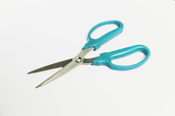 Blue Scissors on white Background Isolated Tool 10