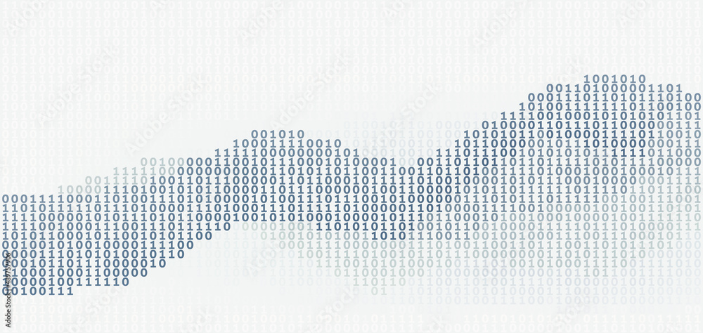 Aufkleber Binary code wave. Vector pattern with digital stream