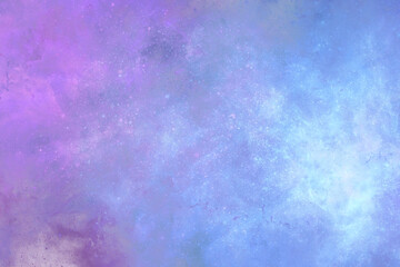 Cosmic abstract violet-blue on white background imitating coloured dust, splashes of paint