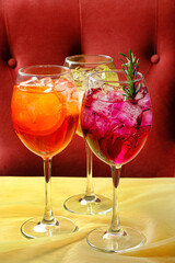 summer cocktails in the bar