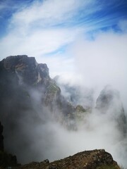 clouds over the mountains