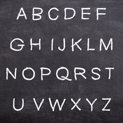English Alphabet handwritten abc on chalkboard school learning language