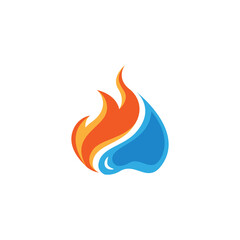 water and fire logo vector blue orange color