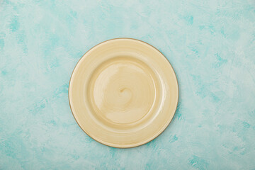 Empty cream plat from top view