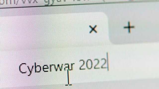 Address bar field with text typing "Cyber War" in browser 