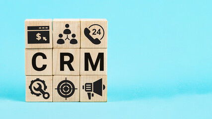 Concept CRM or Customer Relationship Management. Customer Relati