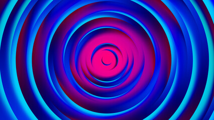 Pink purple neon circles abstract background.3D illustration with paper cut style.