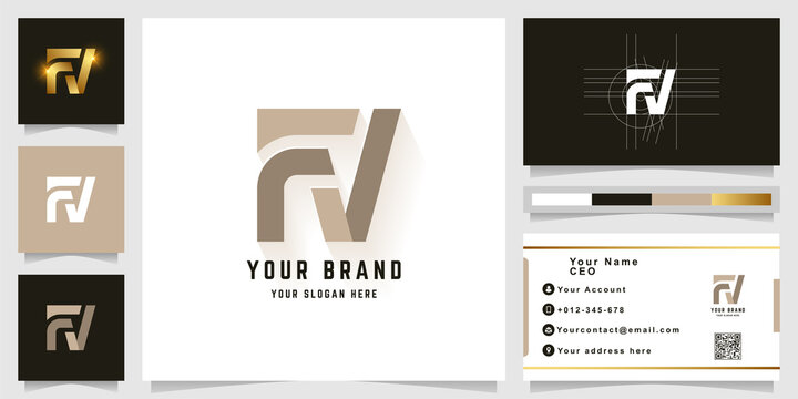 Letter FV or FN monogram logo