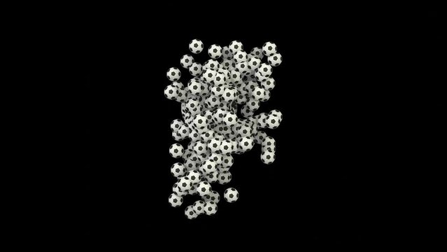 Animation of Morphing Soccer Balls / Footballs -  Letter F