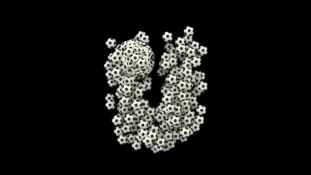 Animation of Morphing Soccer Balls / Footballs -  Letter U
