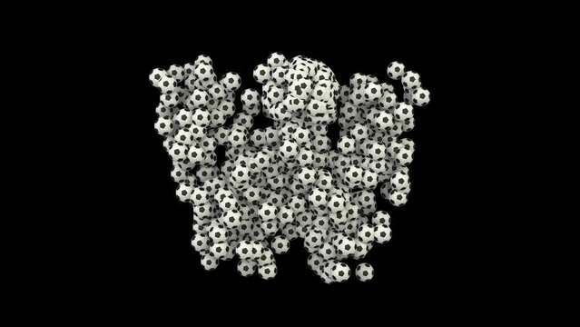 Animation of Morphing Soccer Balls / Footballs -  Letter W