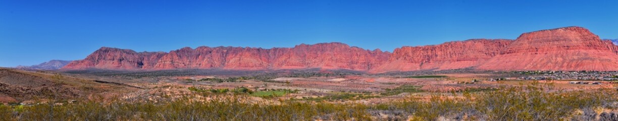 Snow Canyon Red Rock View from Petroglyphs hiking trail St George Utah on Land Hill from Ancestral...