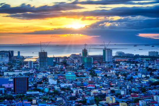 Manila bay sunset. Taken from the Makati GBD 