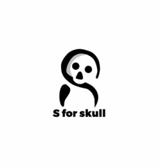 skull S letter logo template