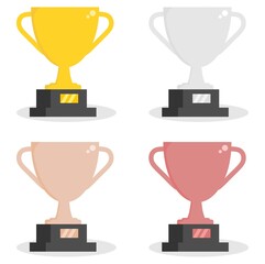 Vector illustration set of a trophy as an award, perfect for sports advertising