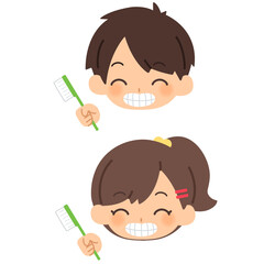 健康的な歯の子供たち　アイコン