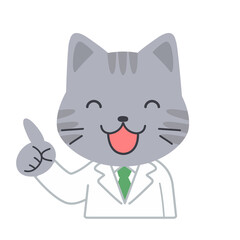 笑顔で説明をする猫の先生