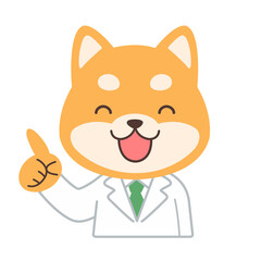 笑顔で説明をする犬の先生