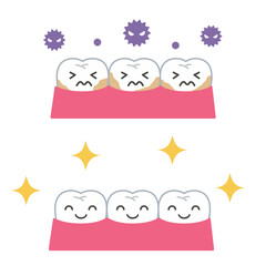 虫歯と健康的な歯
