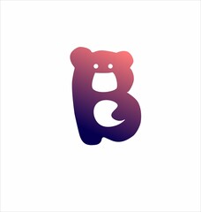 bear B logo letter mark ,logo ideas mascot ,or stiker free logo design template