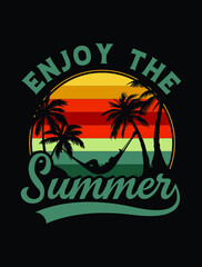 Fototapeta na wymiar Enjoy the summer vintage summer t-shirt design