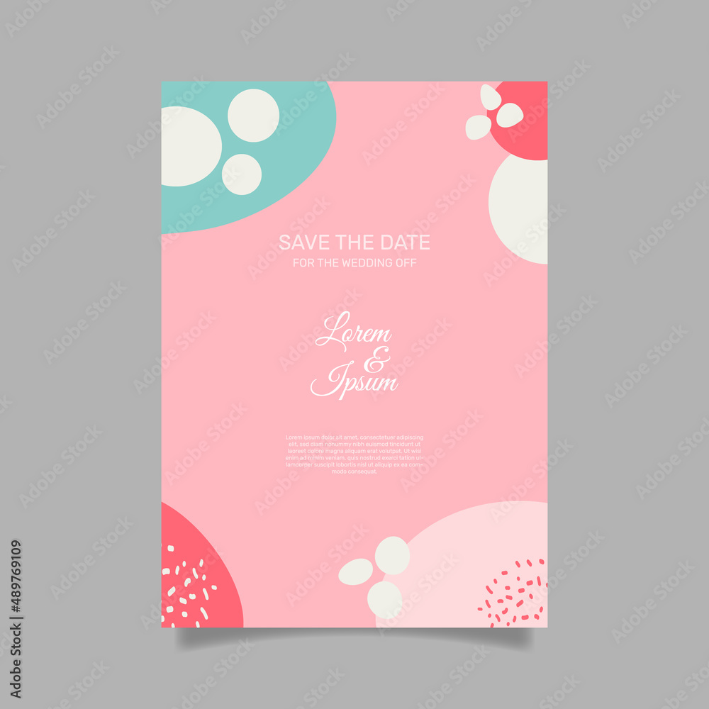 Wall mural wedding invitations vector template. save the date. abstract arts design for wedding celebration. - 