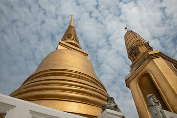 Landmark Wat Bowonniwet Buddhist temple in Bangkok