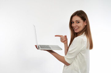 girl on white background