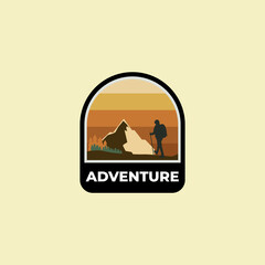 Fototapeta na wymiar Adventure Badge logo vector Design illustration