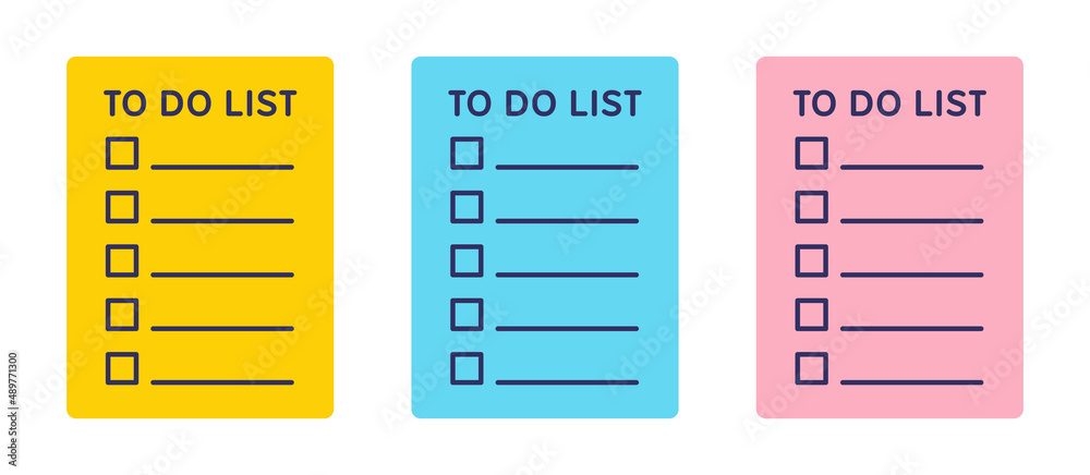Poster to do list paper icon set in graphic design.