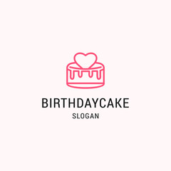 Birthday cake logo icon flat design template