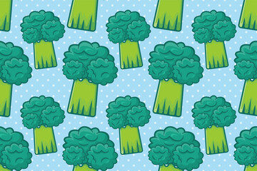 broccoli vegetable seamless pattern illustration 