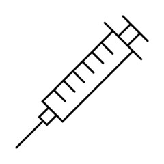 syringe with needle icon flat vector illustration for medical element template.