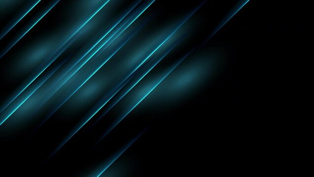Abstract black corporate motion background with blue glowing neon lines. Seamless looping. Video animation Ultra HD 4K 3840x2160