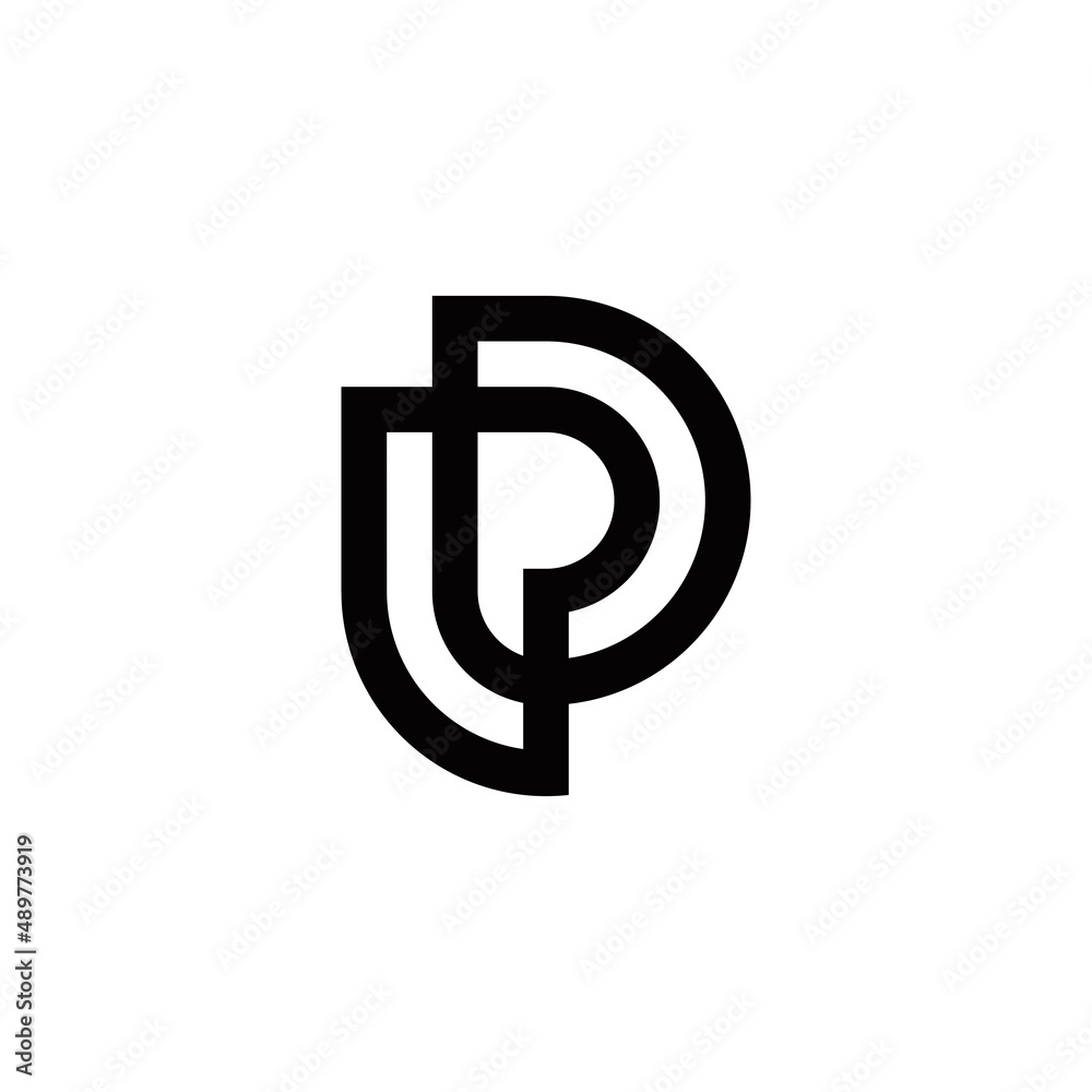 Wall mural l p lp pl initial logo design vector template