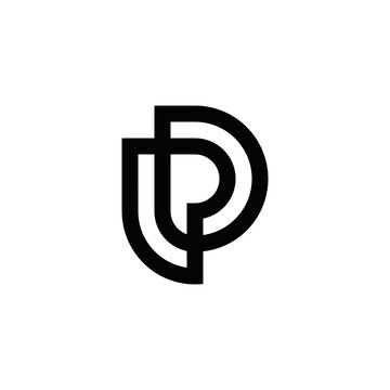 l p lp pl initial logo design vector template