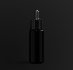 Skincare black serum realistic mockup isolated
