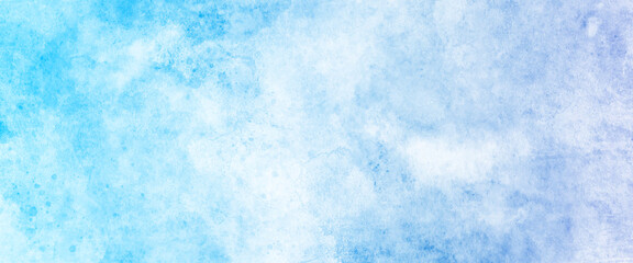 Paper textured creative aquarelle paint light sky blue color hand drawn frame illustration, vintage paper texture. Blue grunge abstract background.