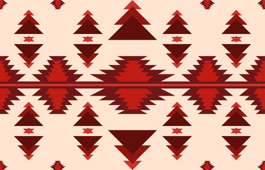 Obraz premium ์Navajo fabric seamless pattern geometric tribal ethnic traditional background,native American Design Elements, Design for carpet,wallpaper,clothing,rug,interior,Vector illustration embroidery.