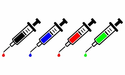 Illustration Vector Graphic of Syringe Set Icons