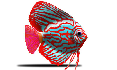 colorfull fish tropical cute  red stripped