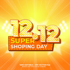 1212 shopping day festival flyer and banner text effect