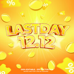 1212 shopping day festival flyer and banner text effect