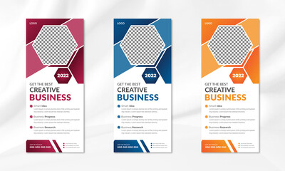 professional creative business standee roll up banner  design, modern portable stands roll-up banner layout, advertisement, pull up, polygon