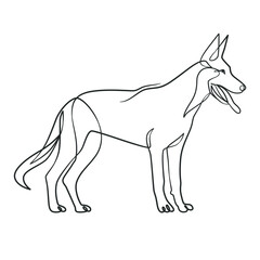 Continuous one line drawing of a dog. Dog one line drawing minimalist style
