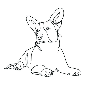 recommend clip art: Continuous one line drawing of a dog. Dog one line drawing minimalist style