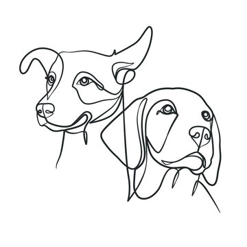 recommend clip art: Continuous one line drawing of a dog. Dog one line drawing minimalist style
