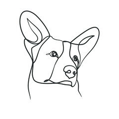 Continuous line drawing style of dog head. Dog head one line drawing minimalist design