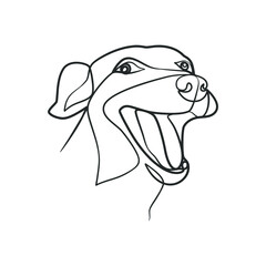 Continuous line drawing style of dog head. Dog head one line drawing minimalist design