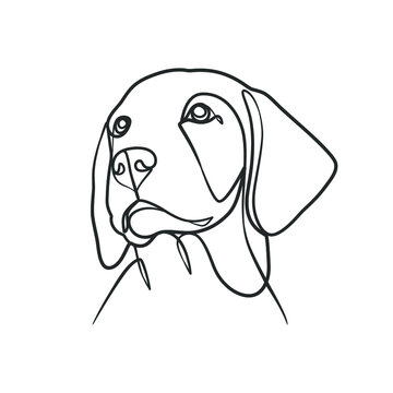 recommend clip art: Continuous line drawing style of dog head. Dog head one line drawing minimalist design
